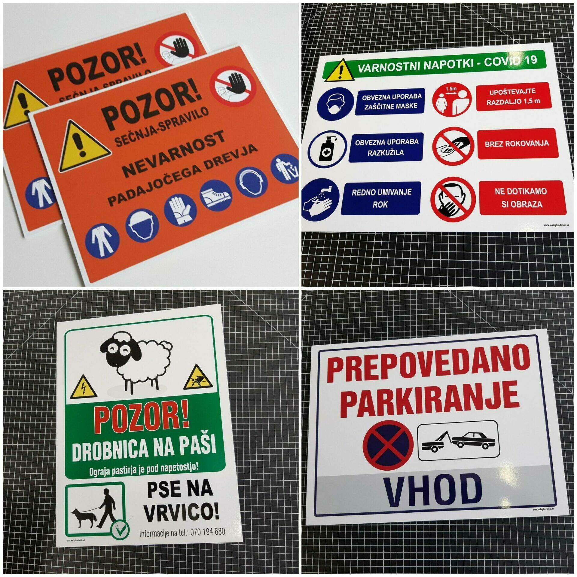 Opozorilne table pozor