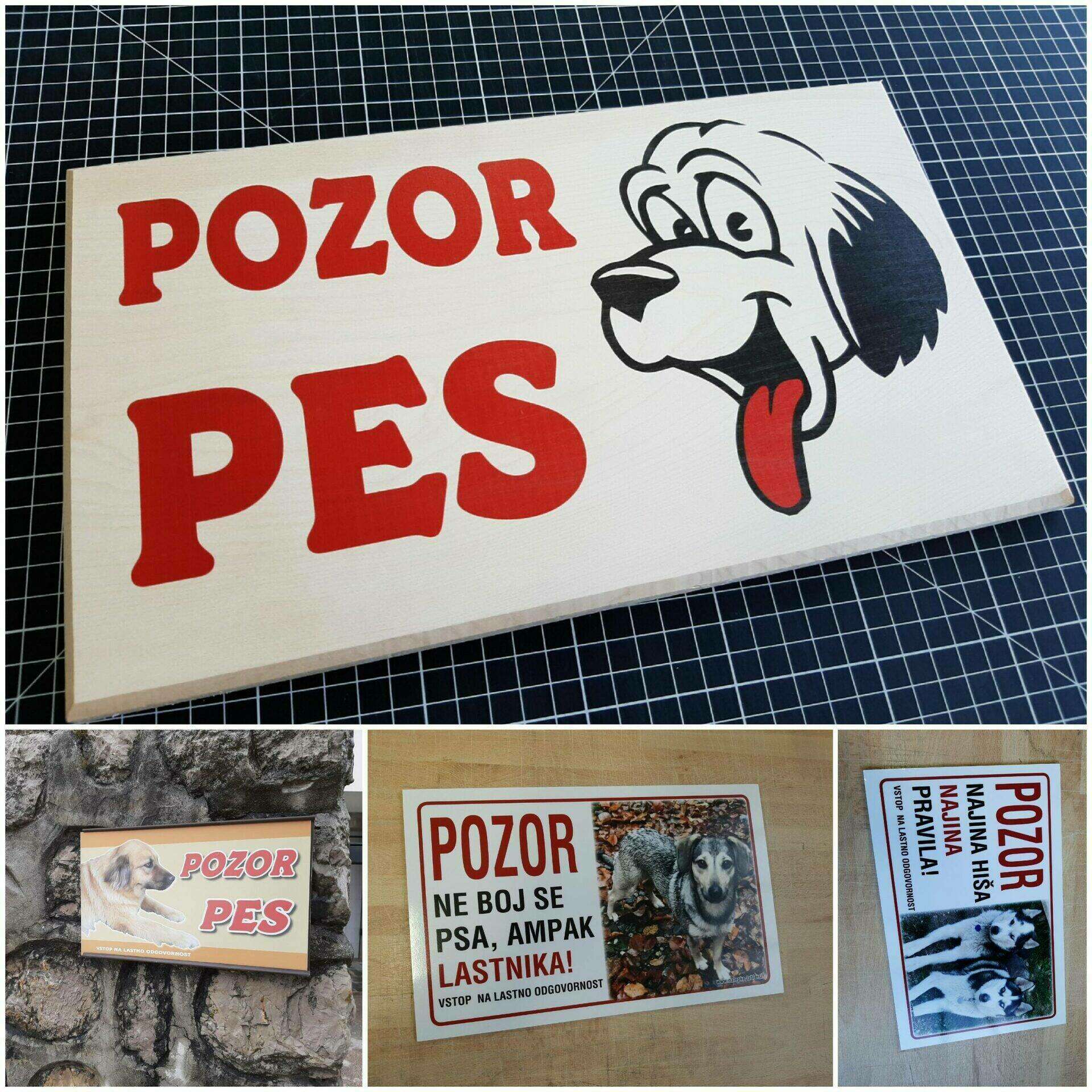 Pasje tablice pozor pes